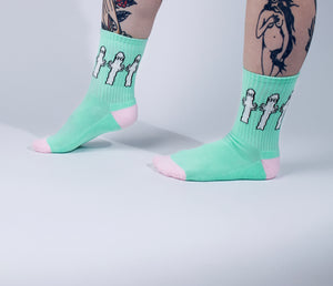 Hattifatteners Ladies Retro Socks - Turquoise