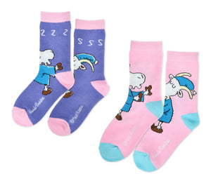 Kids Double Pack Mr. Clutterbuck Socks - Purple/Pink