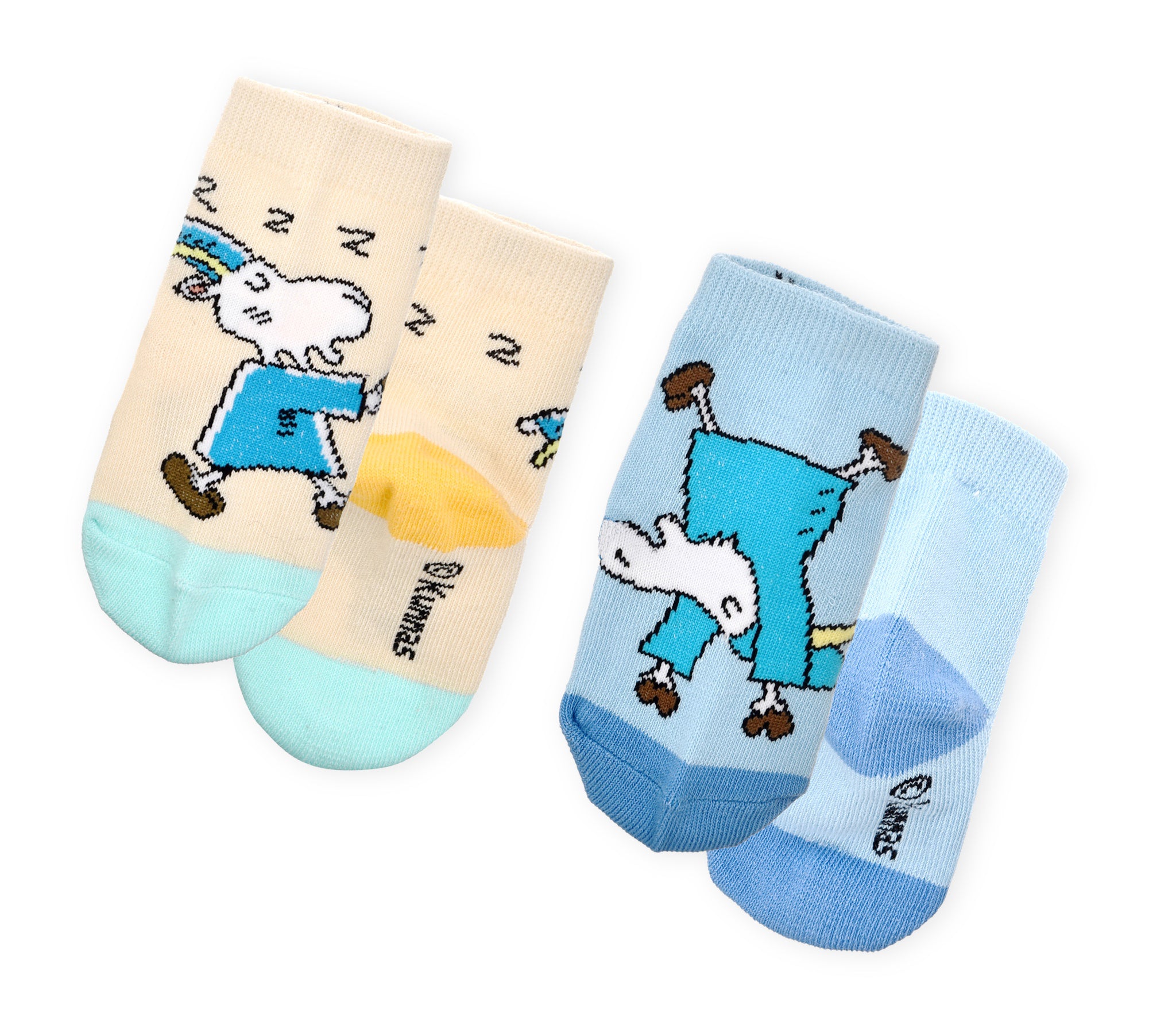 Baby Double Pack Mr. Clutterbuck Socks - Beige And Light Blue