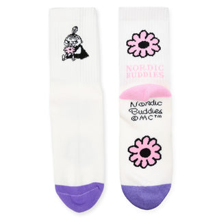 Little My's Flower Retro Socks Ladies - White