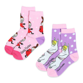 Kids Double Pack Snorkmaid ja Little My Socks - pinkki ja lila