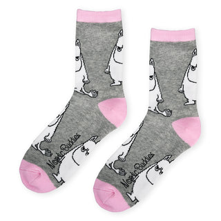 Moomintroll's Temper Ladies Socks - Grey