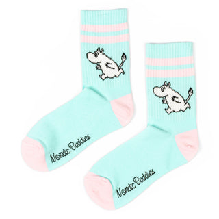 Moomintroll Retro Ladies Socks - Light Blue