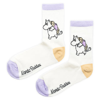 Moomintroll Camping Ladies Retro Socks - White