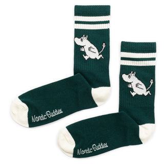 Moomintroll Running Retro Men Socks - Forest Green