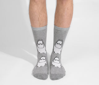 Moomintroll Grumpy Men Socks - Grey