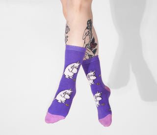 Moomintroll Worried Ladies Socks - Purple