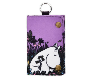 Moomintroll Picking Flowers Canvas Wallet - Lilac