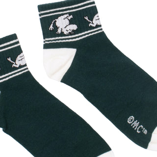 Moomintroll Running Retro Ankle Men Socks - Forest Green