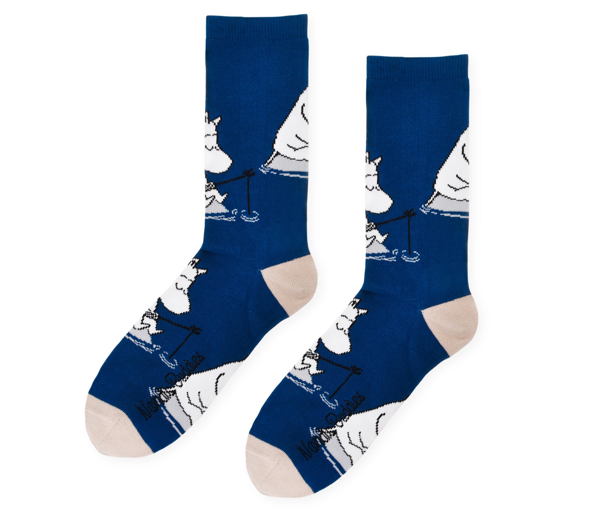 Moomintroll Fishing Men Socks - Blue