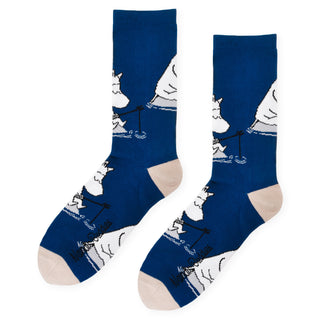 Moomintroll Fishing Men Socks - Blue