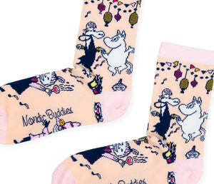 Moomin Party Ladies Socks - Light Peach