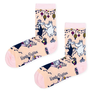 Moomin Party Ladies Socks - Light Peach