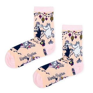 Moomin Party Ladies Socks - Light Peach