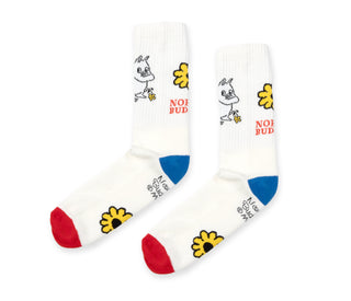 Moomintroll's Flower Retro Men Socks - White