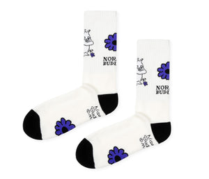 Moomintroll's Flower Retro Men Socks - White