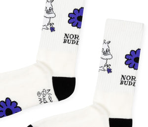 Moomintroll's Flower Retro Men Socks - White
