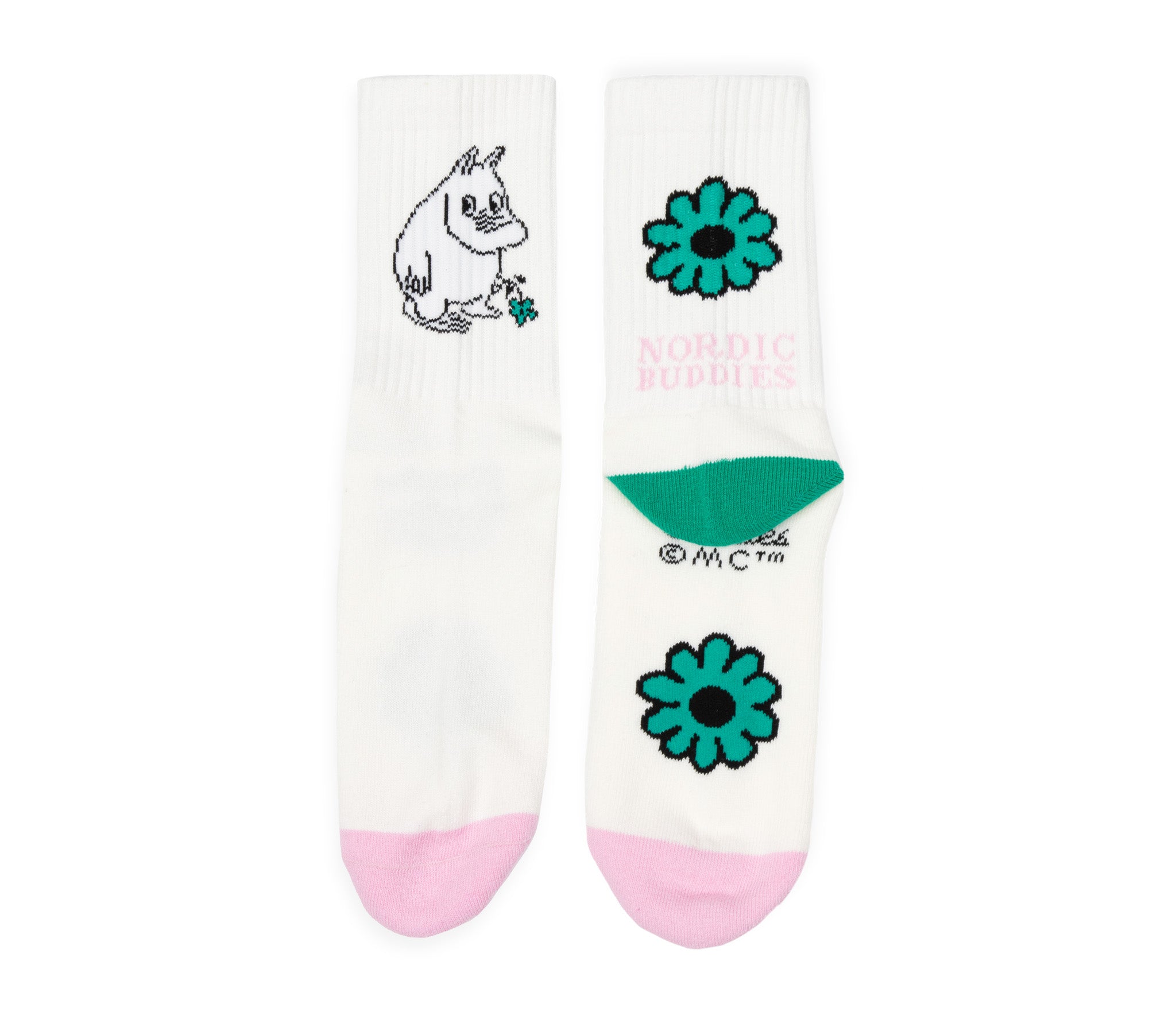 Moomintroll's Flower Retro Socks Ladies - White