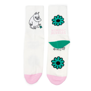 Moomintroll's Flower Retro Socks Ladies - White