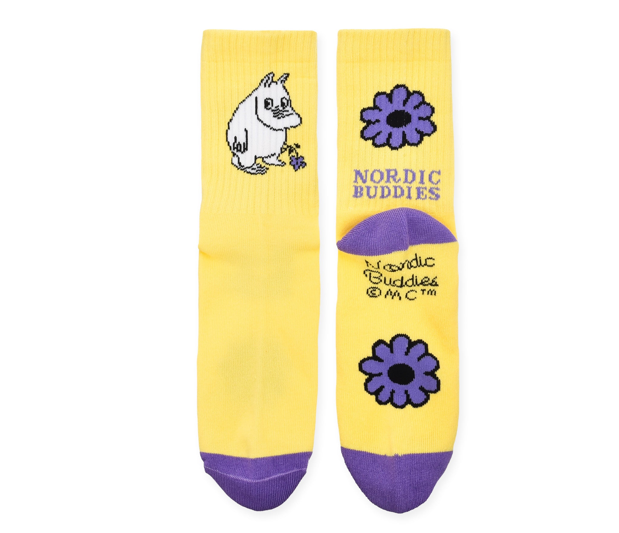 Moomintroll's Flower Retro Socks Ladies - Yellow