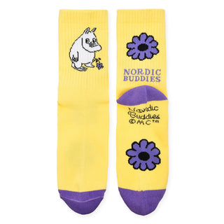 Moomintroll's Flower Retro Socks Ladies - Yellow