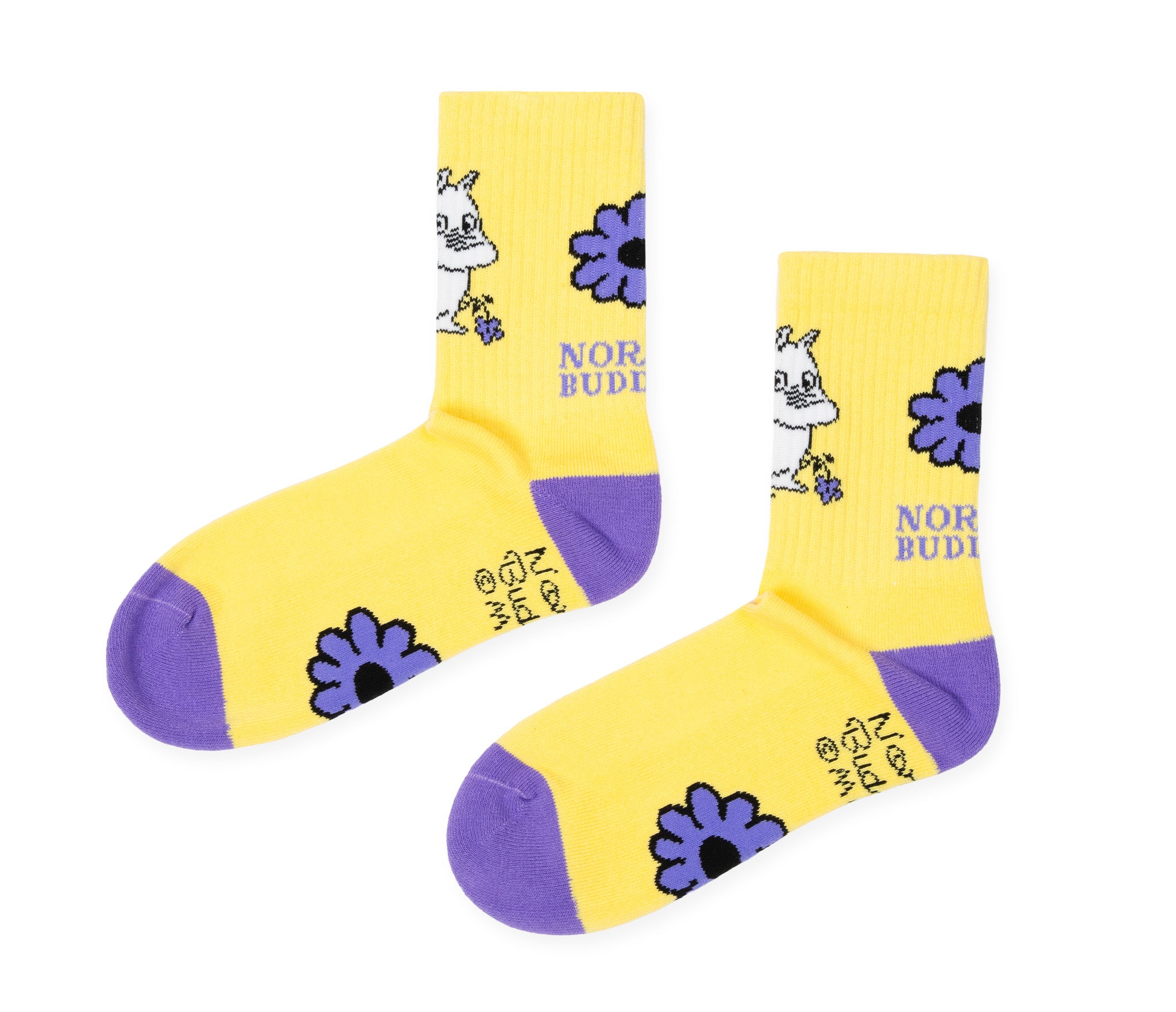 Moomintroll's Flower Retro Socks Ladies - Yellow