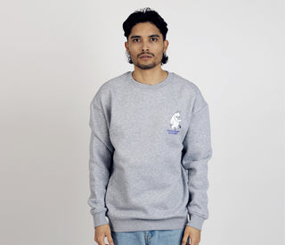 Moomintroll's Flower Crewneck College Unisex - Light Grey