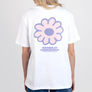 Mumintrollet Blomma Vardags-T-Shirt Kvinna - Vit