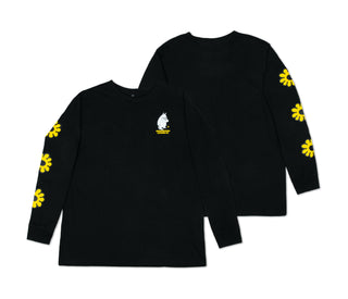 Moomintroll's Flower Longsleeve Shirt With Cuffrib Unisex - Black