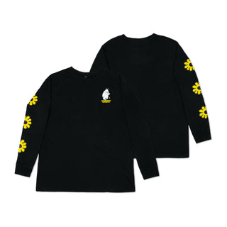 Moomintroll's Flower Longsleeve Shirt With Cuffrib Unisex - Black