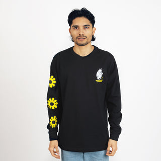 Mumintrollet Blomma Långärmad T-Shirt Unisex - Svart