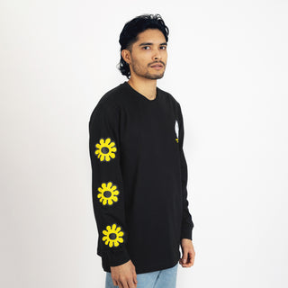 Mumintrollet Blomma Långärmad T-Shirt Unisex - Svart