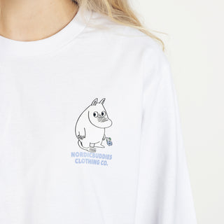 Moomintroll's Flower Long Sleeve Shirt With Cuffrib Unisex