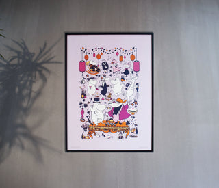 Moomin Party Poster 50x70cm - Lilac