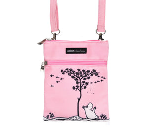 Moomintroll Under The Tree Passport Bag - Pink