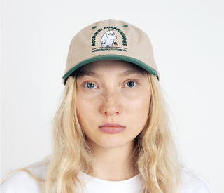 Moomintroll's Flower Adult Cap - Beige and Dark Green