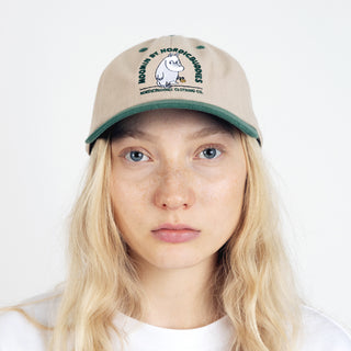 Moomintroll's Flower Adult Cap - Beige and Dark Green