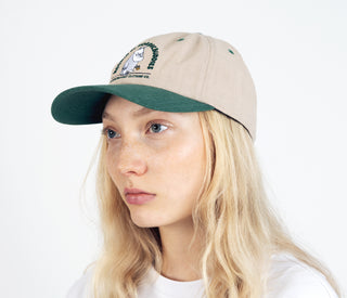 Moomintroll's Flower Adult Cap - Beige and Dark Green