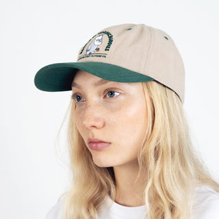 Moomintroll's Flower Adult Cap - Beige and Dark Green