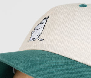 Moomintroll's Greeting Baseball Cap - Beige and Dark Green