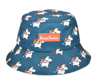 Moomintroll's Adventure Nylon Bucket Hat Kids- Blue