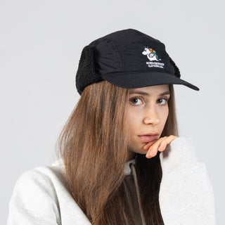 Moomintroll Nylon Cap With Ear Warmer - Black