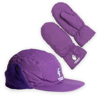 Moomintroll Puffer Mittens and Nylon Cap Combo - Purple