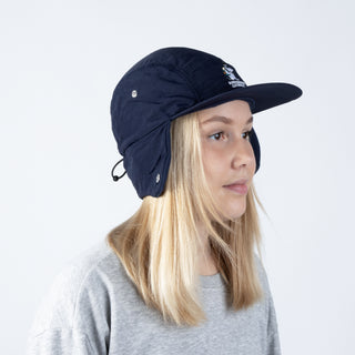 Moominpappa Nylon Cap With Ear Warmer - Navy