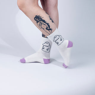 The Groke's Evening Walk Ladies Retro Socks - White