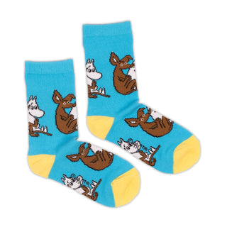 Moomintroll and Sniff Kids Socks - Turquoise