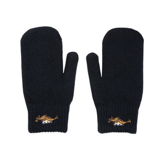 Pippi Embroidered Mittens Adult - Black