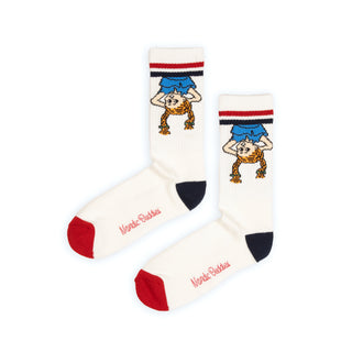 Pippi Upside Down Men's Retrosocks - White