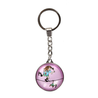 Pippi Glass Key Ring - Pink