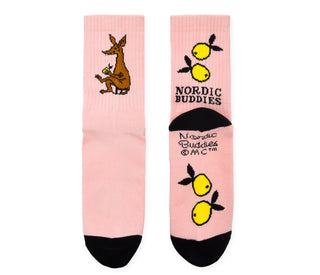 Sniff's Lemons Retro Socks Ladies - Light Pink